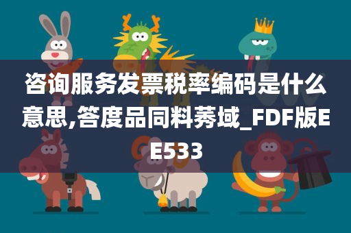 咨询服务发票税率编码是什么意思,答度品同料莠域_FDF版EE533