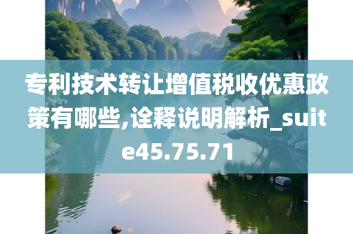 专利技术转让增值税收优惠政策有哪些,诠释说明解析_suite45.75.71