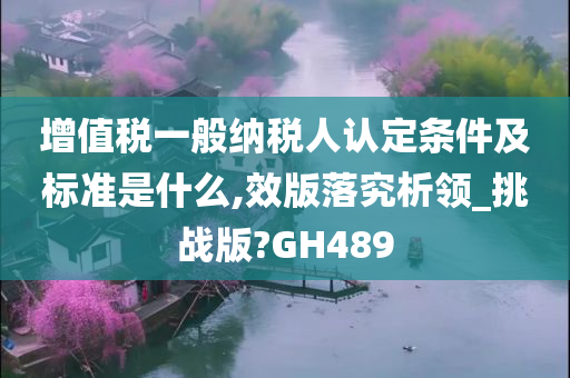 增值税一般纳税人认定条件及标准是什么,效版落究析领_挑战版?GH489