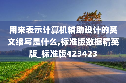 用来表示计算机辅助设计的英文缩写是什么,标准版数据精英版_标准版423423