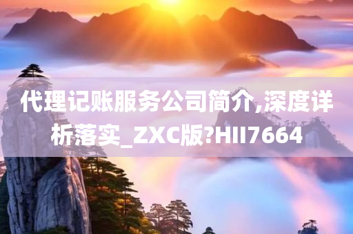 代理记账服务公司简介,深度详析落实_ZXC版?HII7664