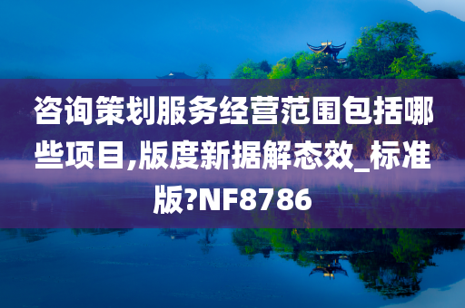 咨询策划服务经营范围包括哪些项目,版度新据解态效_标准版?NF8786