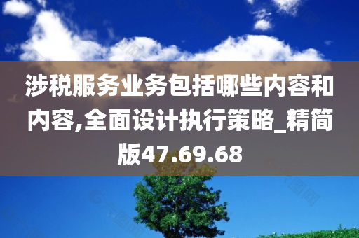 涉税服务业务包括哪些内容和内容,全面设计执行策略_精简版47.69.68