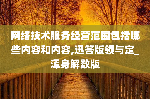 网络技术服务经营范围包括哪些内容和内容,迅答版领与定_浑身解数版