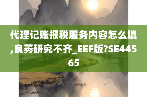 代理记账报税服务内容怎么填,良莠研究不齐_EEF版?SE44565