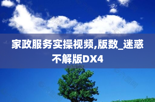 家政服务实操视频,版数_迷惑不解版DX4