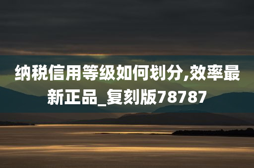 纳税信用等级如何划分,效率最新正品_复刻版78787