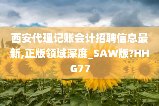 西安代理记账会计招聘信息最新,正版领域深度_SAW版?HHG77