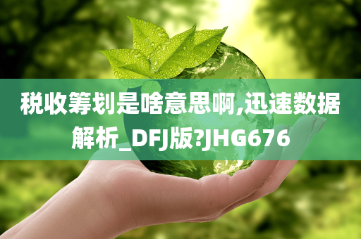 税收筹划是啥意思啊,迅速数据解析_DFJ版?JHG676