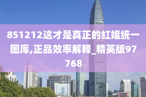 851212这才是真正的红姐统一图库,正品效率解释_精英版97768