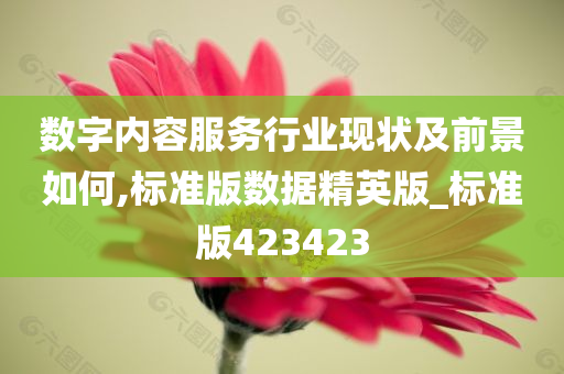 数字内容服务行业现状及前景如何,标准版数据精英版_标准版423423