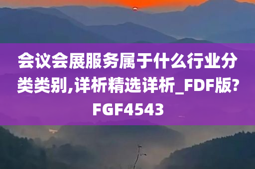 会议会展服务属于什么行业分类类别,详析精选详析_FDF版?FGF4543