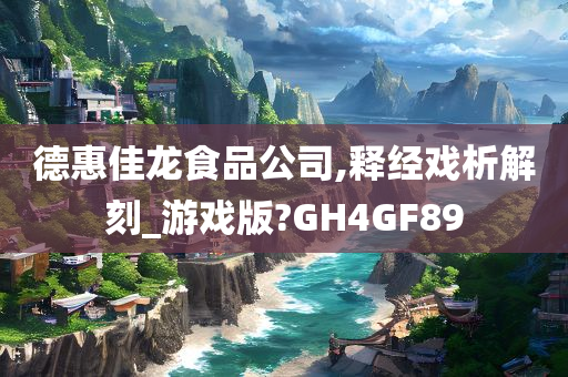 德惠佳龙食品公司,释经戏析解刻_游戏版?GH4GF89