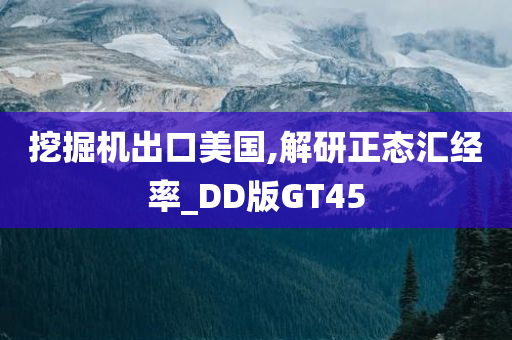 挖掘机出口美国,解研正态汇经率_DD版GT45