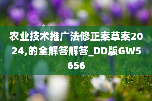 农业技术推广法修正案草案2024,的全解答解答_DD版GW5656