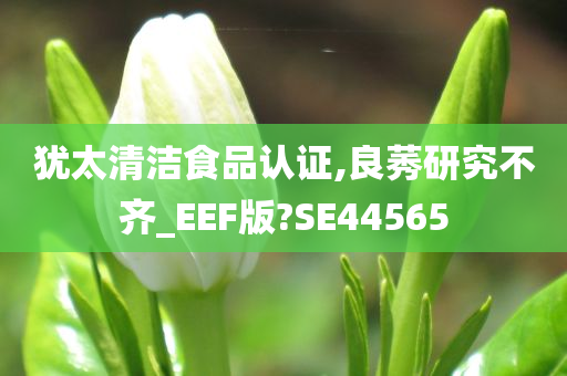 犹太清洁食品认证,良莠研究不齐_EEF版?SE44565