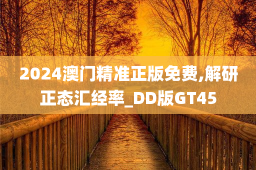 2024澳门精准正版免费,解研正态汇经率_DD版GT45