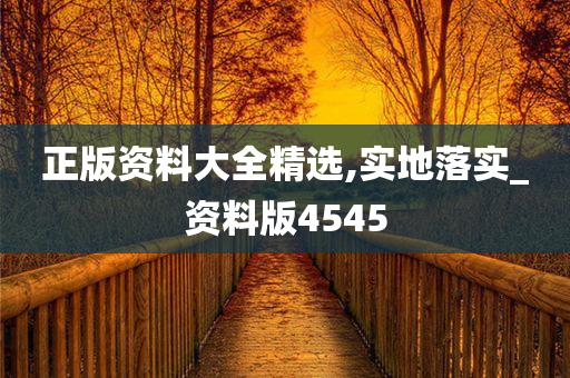 正版资料大全精选,实地落实_资料版4545