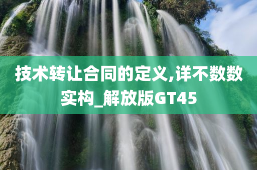 技术转让合同的定义,详不数数实构_解放版GT45