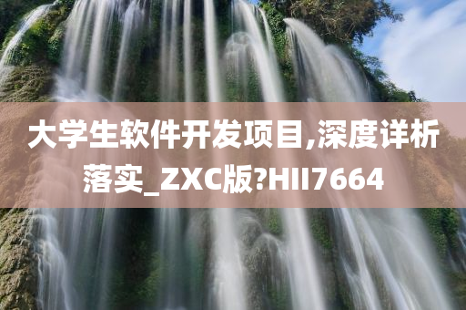 大学生软件开发项目,深度详析落实_ZXC版?HII7664