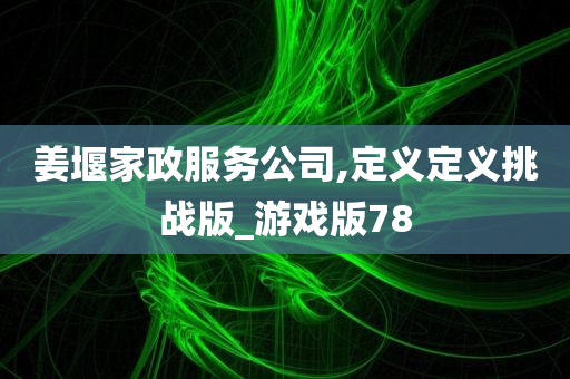 姜堰家政服务公司,定义定义挑战版_游戏版78