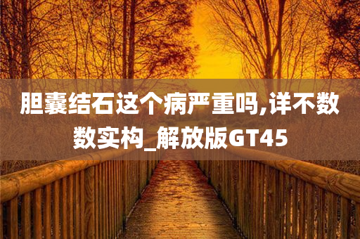 胆囊结石这个病严重吗,详不数数实构_解放版GT45