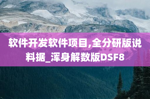 软件开发软件项目,全分研版说料据_浑身解数版DSF8