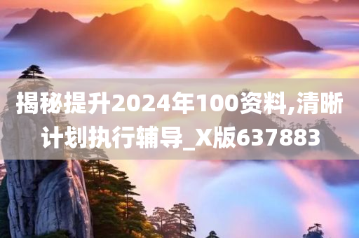 揭秘提升2024年100资料,清晰计划执行辅导_X版637883