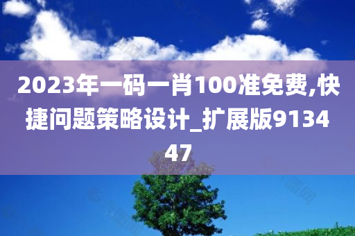 2023年一码一肖100准免费,快捷问题策略设计_扩展版913447