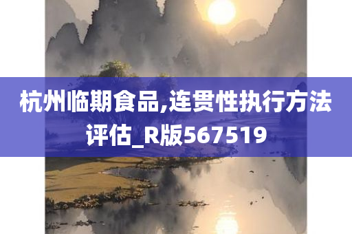 杭州临期食品,连贯性执行方法评估_R版567519