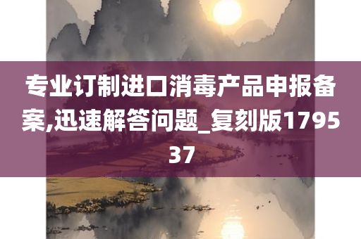 专业订制进口消毒产品申报备案,迅速解答问题_复刻版179537