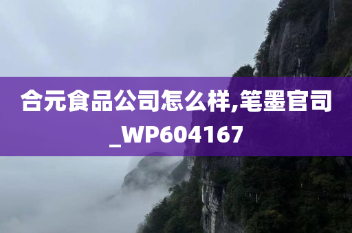 合元食品公司怎么样,笔墨官司_WP604167