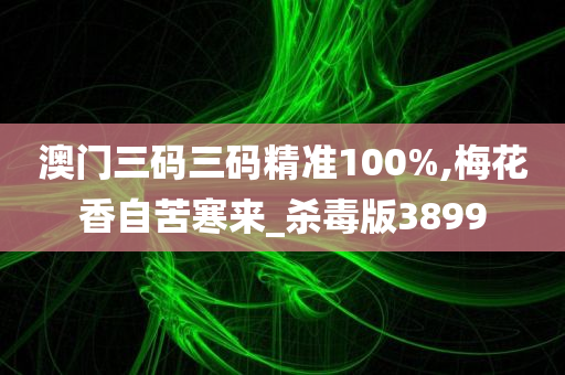 澳门三码三码精准100%,梅花香自苦寒来_杀毒版3899