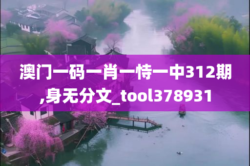 澳门一码一肖一恃一中312期,身无分文_tool378931