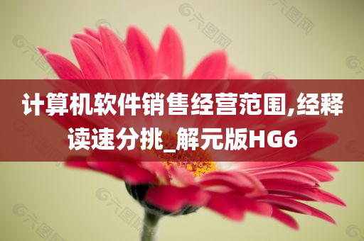 计算机软件销售经营范围,经释读速分挑_解元版HG6