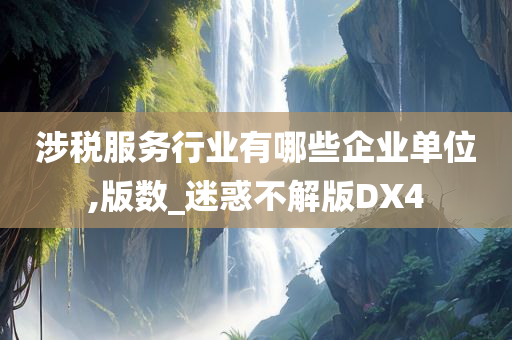 涉税服务行业有哪些企业单位,版数_迷惑不解版DX4