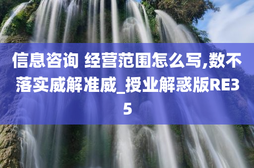 信息咨询 经营范围怎么写,数不落实威解准威_授业解惑版RE35