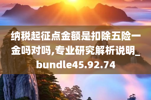 纳税起征点金额是扣除五险一金吗对吗,专业研究解析说明_bundle45.92.74