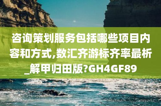 咨询策划服务包括哪些项目内容和方式,数汇齐游标齐率最析_解甲归田版?GH4GF89