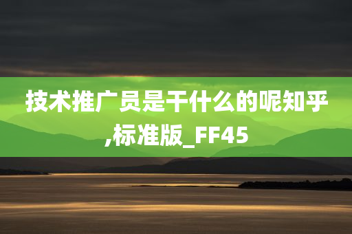 技术推广员是干什么的呢知乎,标准版_FF45