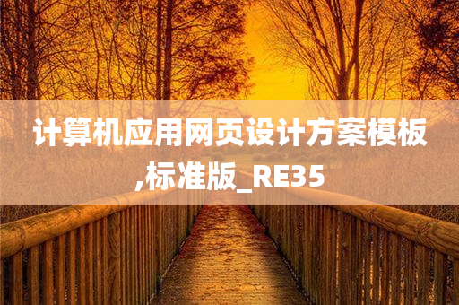 计算机应用网页设计方案模板,标准版_RE35