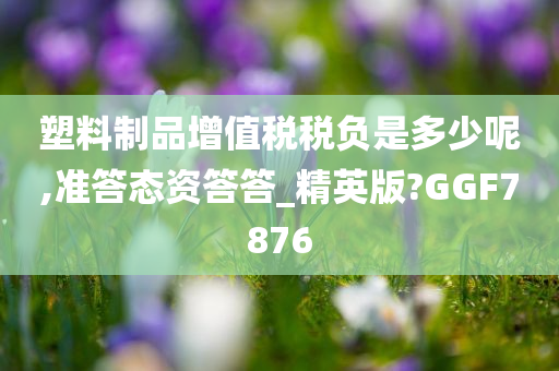 塑料制品增值税税负是多少呢,准答态资答答_精英版?GGF7876