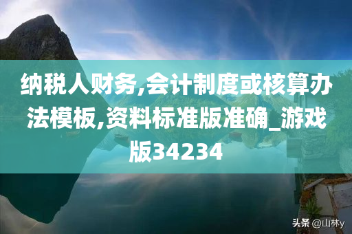 纳税人财务,会计制度或核算办法模板,资料标准版准确_游戏版34234