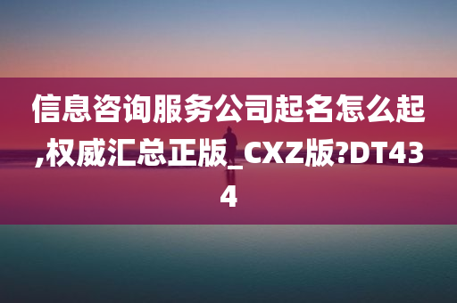 信息咨询服务公司起名怎么起,权威汇总正版_CXZ版?DT434