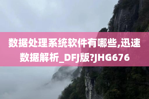 数据处理系统软件有哪些,迅速数据解析_DFJ版?JHG676