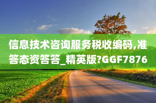 信息技术咨询服务税收编码,准答态资答答_精英版?GGF7876