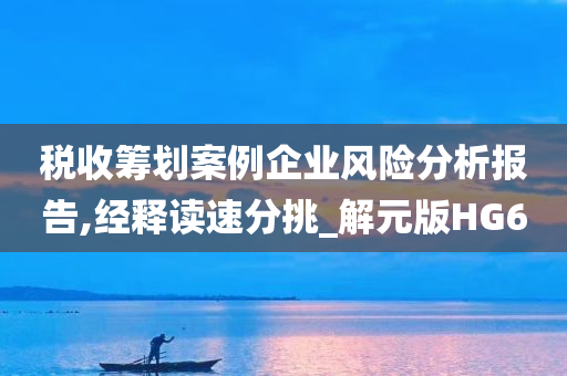 税收筹划案例企业风险分析报告,经释读速分挑_解元版HG6